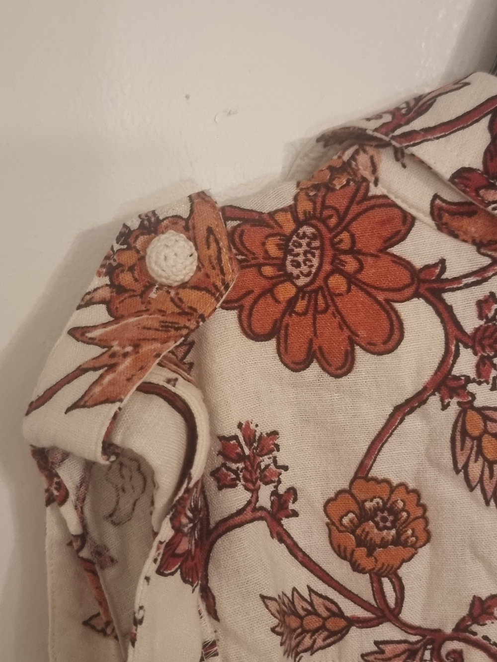 Rachel Zoe Cream Romper with Rust Floral Print - Picture 16 of 16